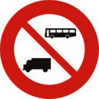 Biển báo Cấm xe ô tô khách và xe ô tô tải