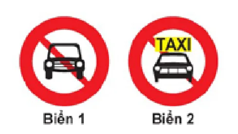 Biển nào cấm xe taxi mà không cấm các phương tiện khác?