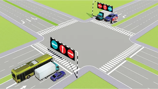 Theo tín hiệu đèn, xe nào phải dừng lại là đúng quy tắc giao thông?